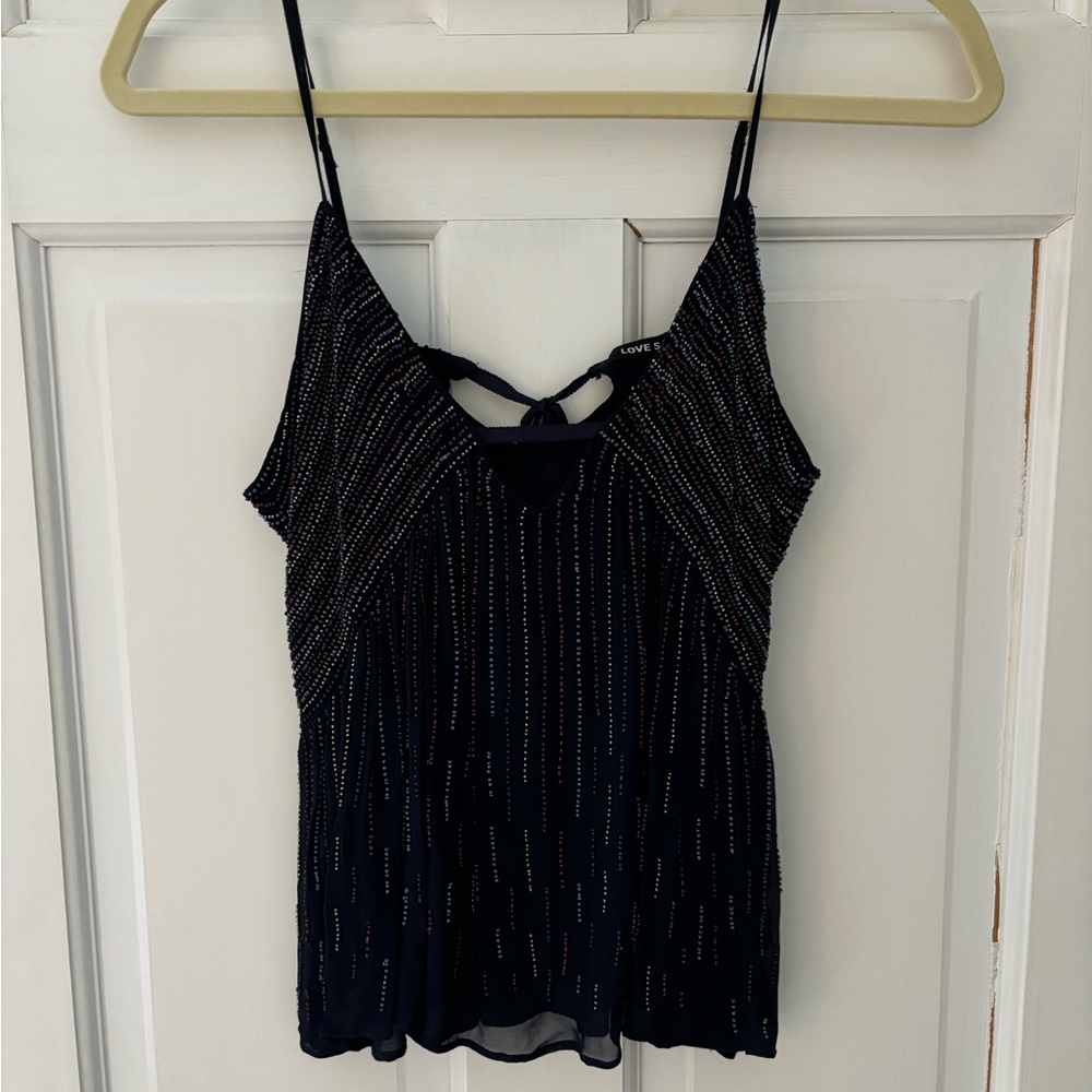 Love Sam beaded v-neck tank top